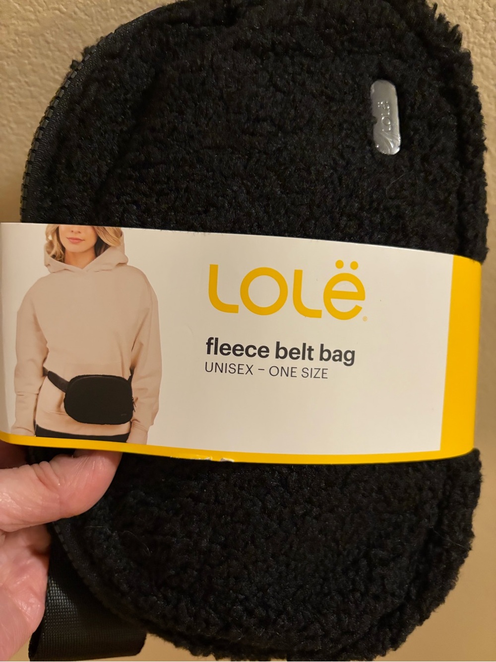 Lolé Black Fleece Belt Bag